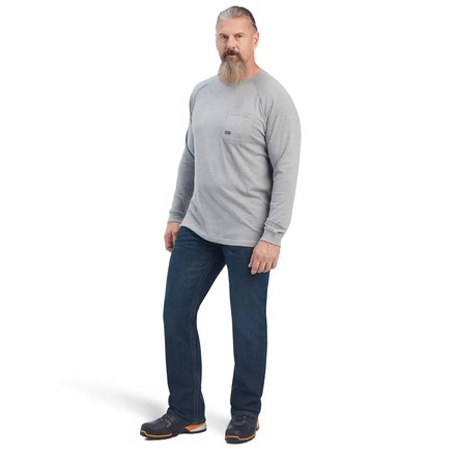 Ariat Men's Rebar Cotton Strong Long Sleeve T-Shirt_Heather Grey