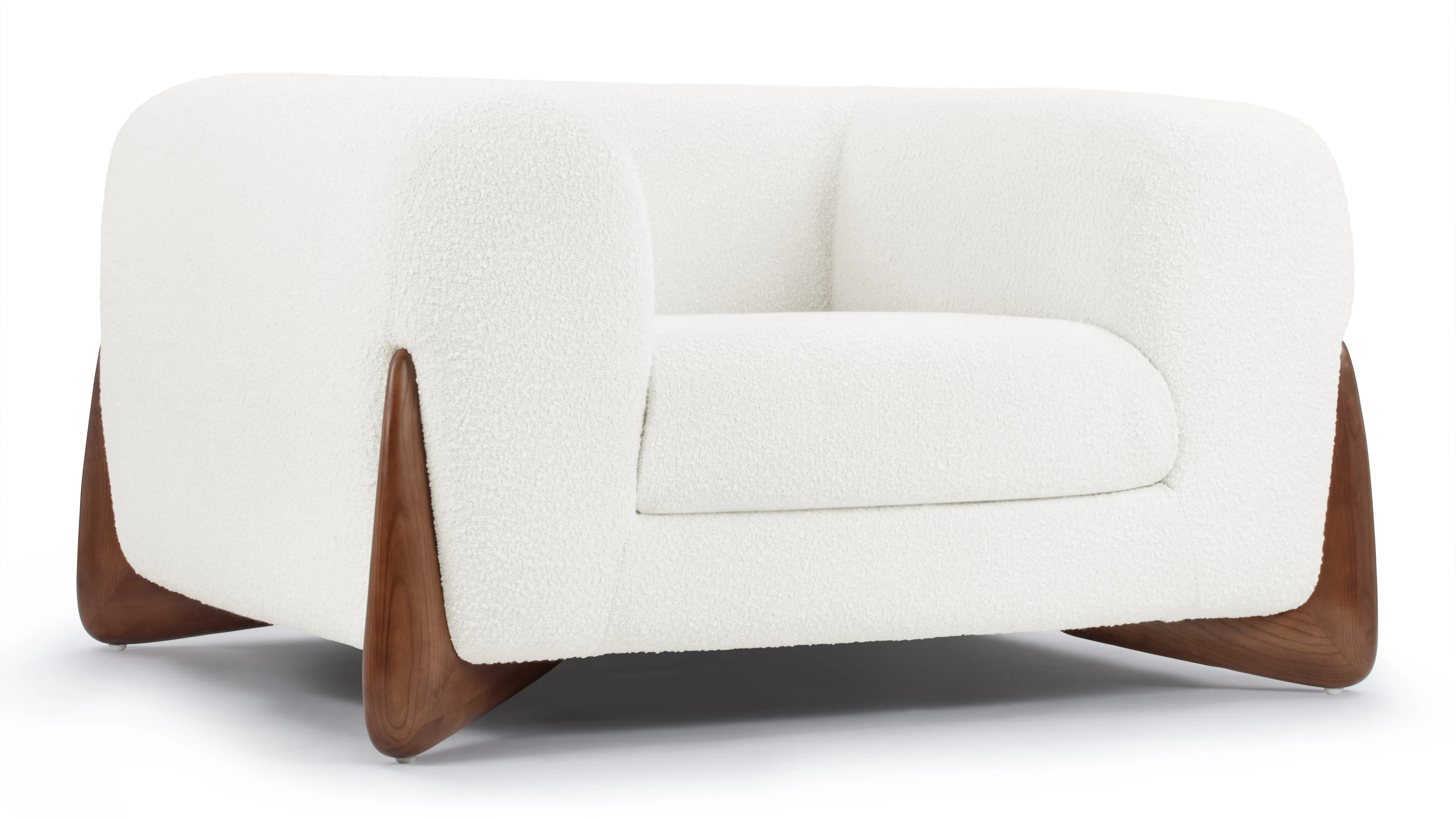 Breton - Breton Lounge Chair, White Boucle