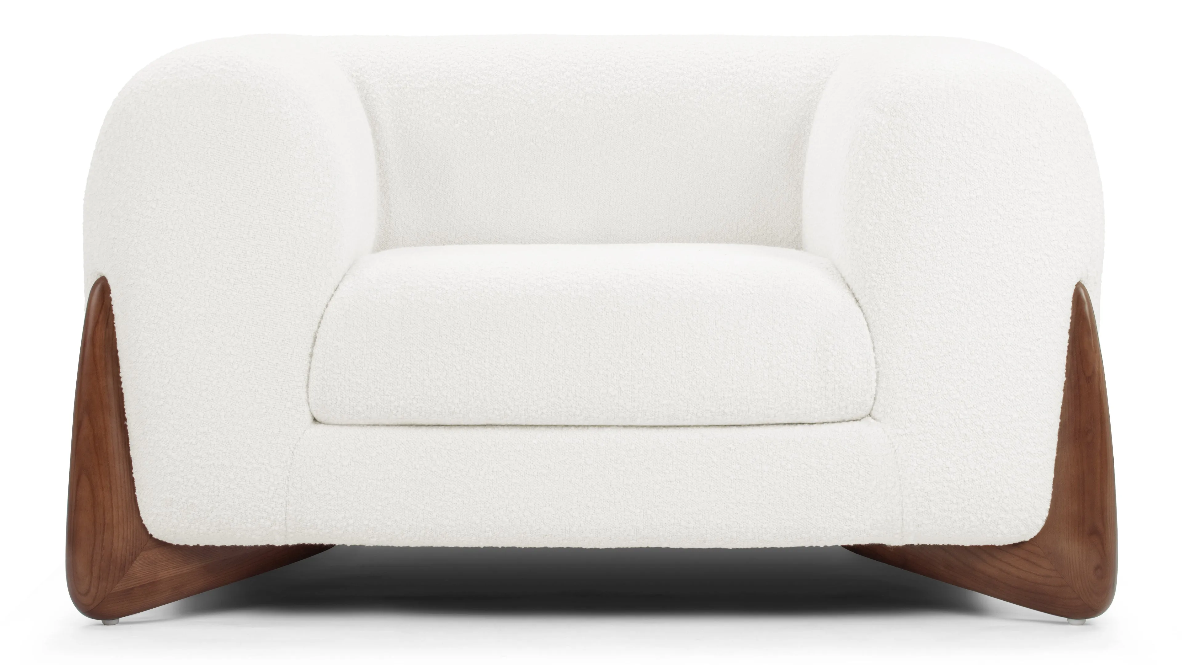 Breton - Breton Lounge Chair, White Boucle