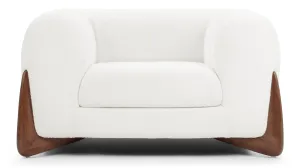 Breton - Breton Lounge Chair, White Boucle