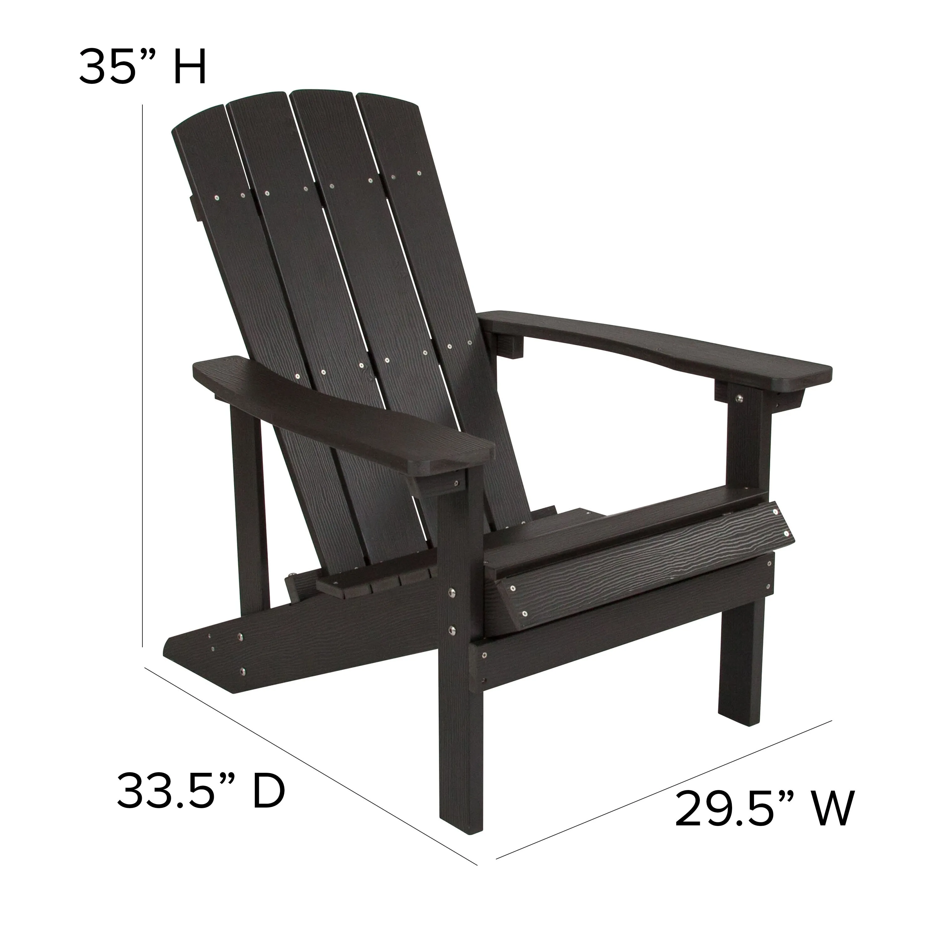 Charlestown Commercial All-Weather Poly Resin Wood Adirondack Chair