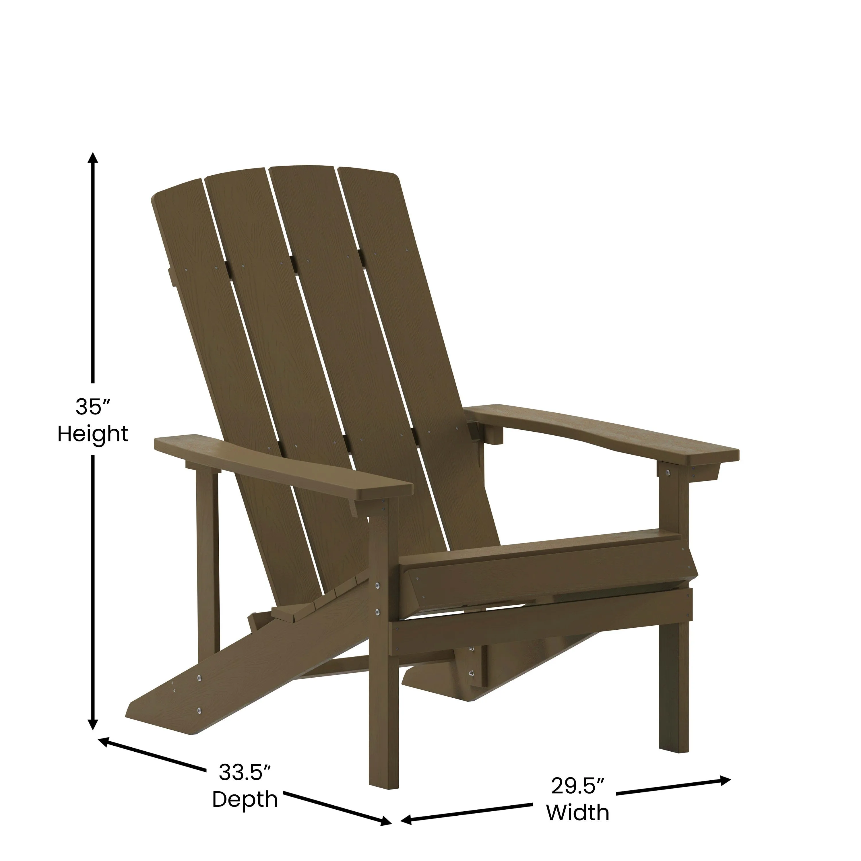 Charlestown Commercial All-Weather Poly Resin Wood Adirondack Chair