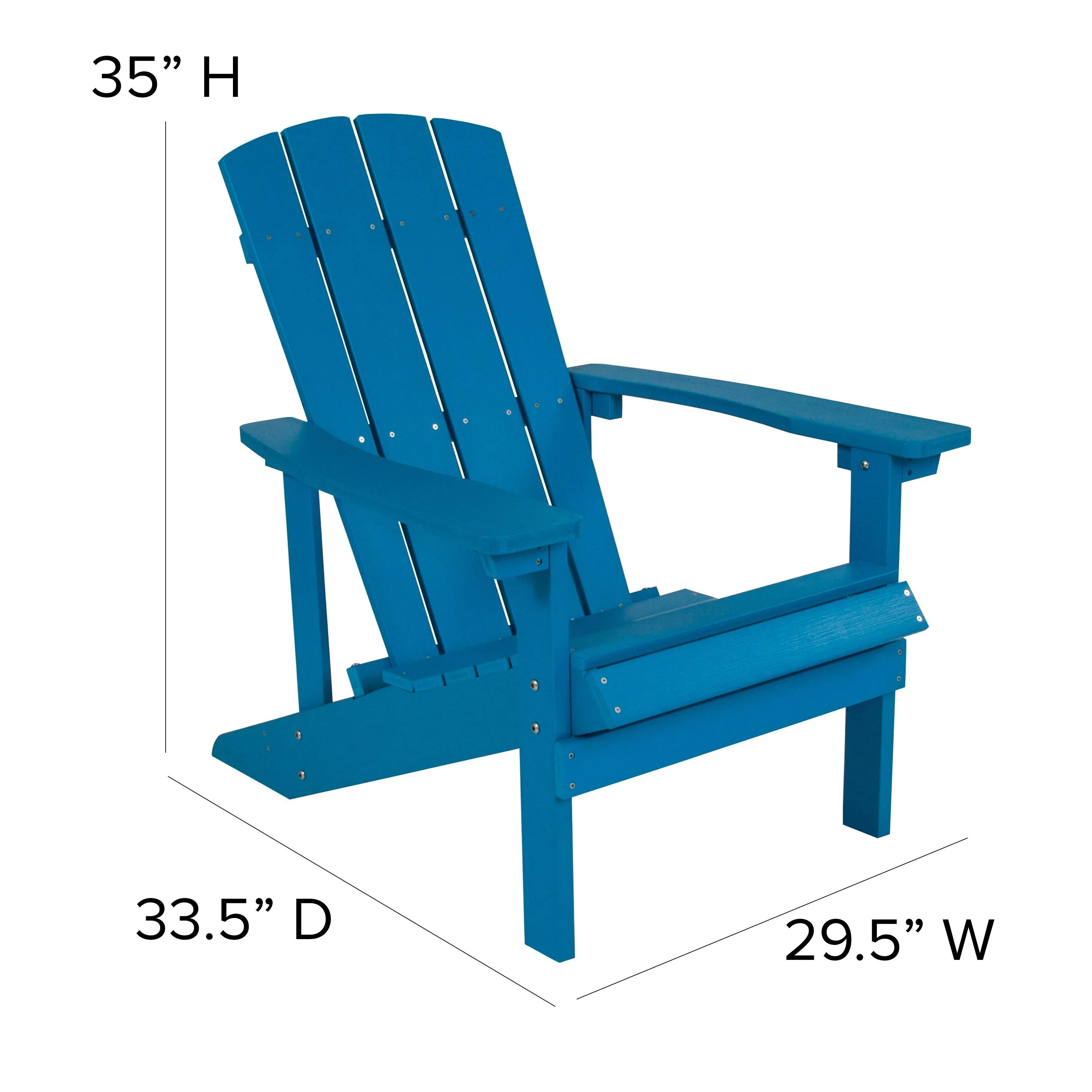 Charlestown Commercial All-Weather Poly Resin Wood Adirondack Chair