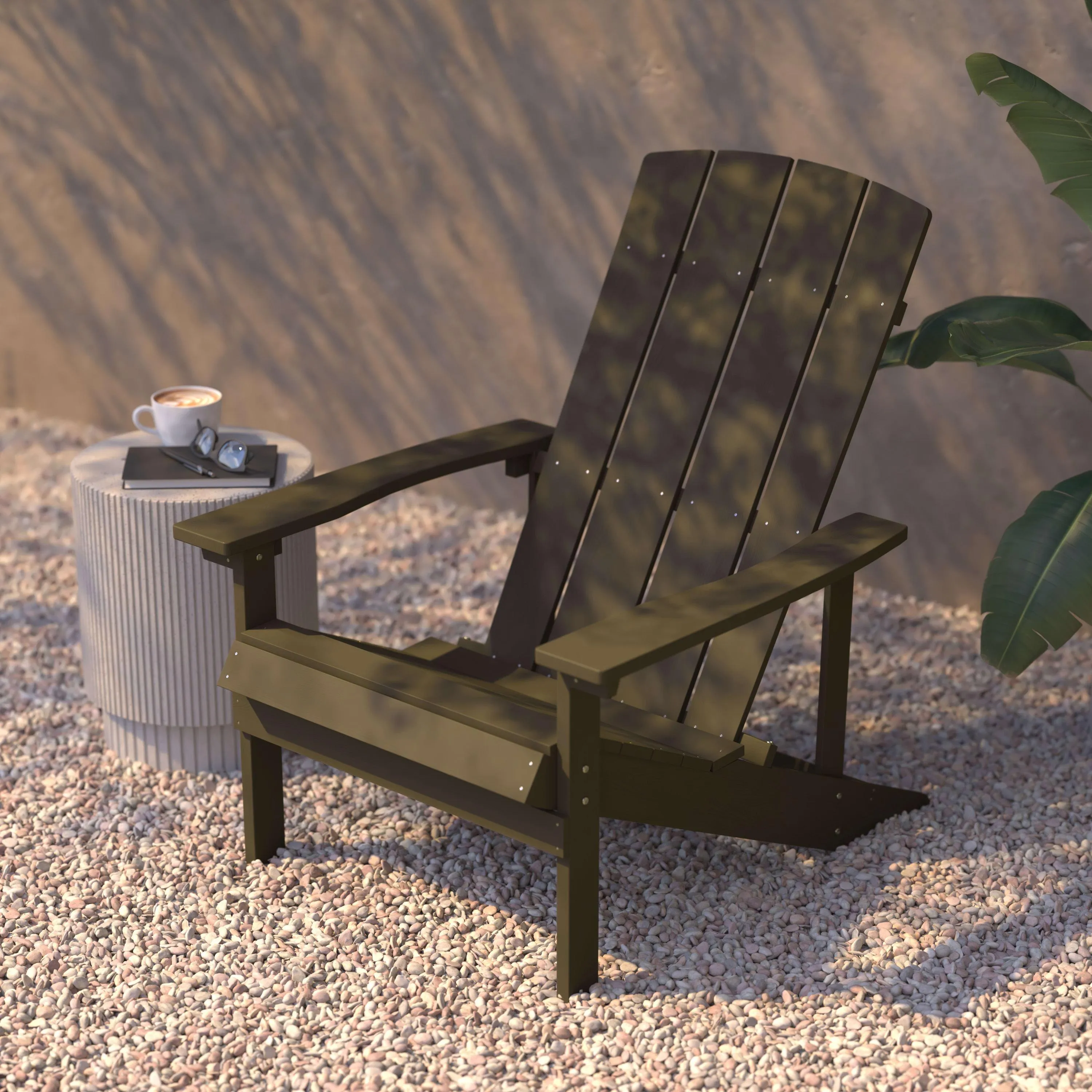 Charlestown Commercial All-Weather Poly Resin Wood Adirondack Chair