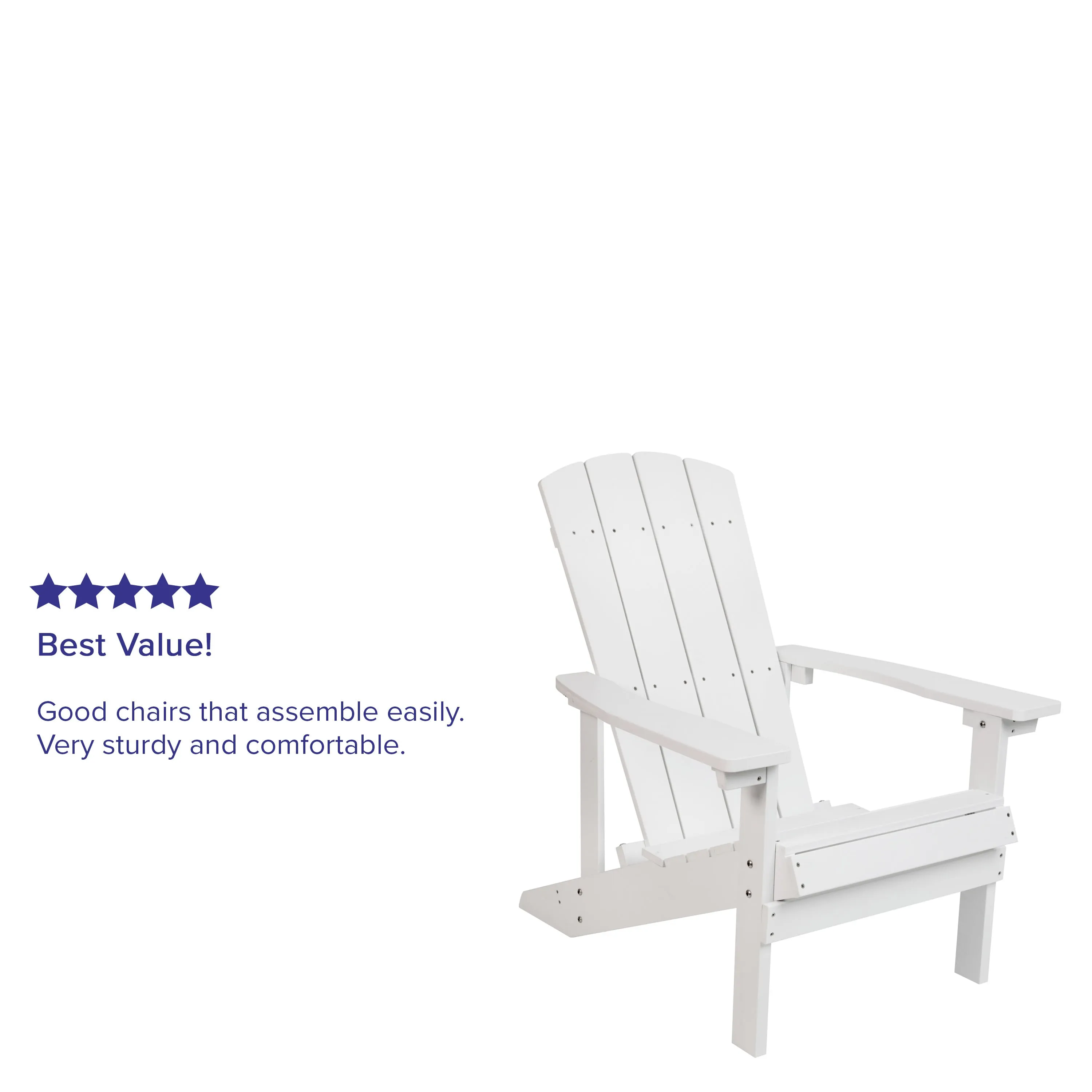 Charlestown Commercial All-Weather Poly Resin Wood Adirondack Chair