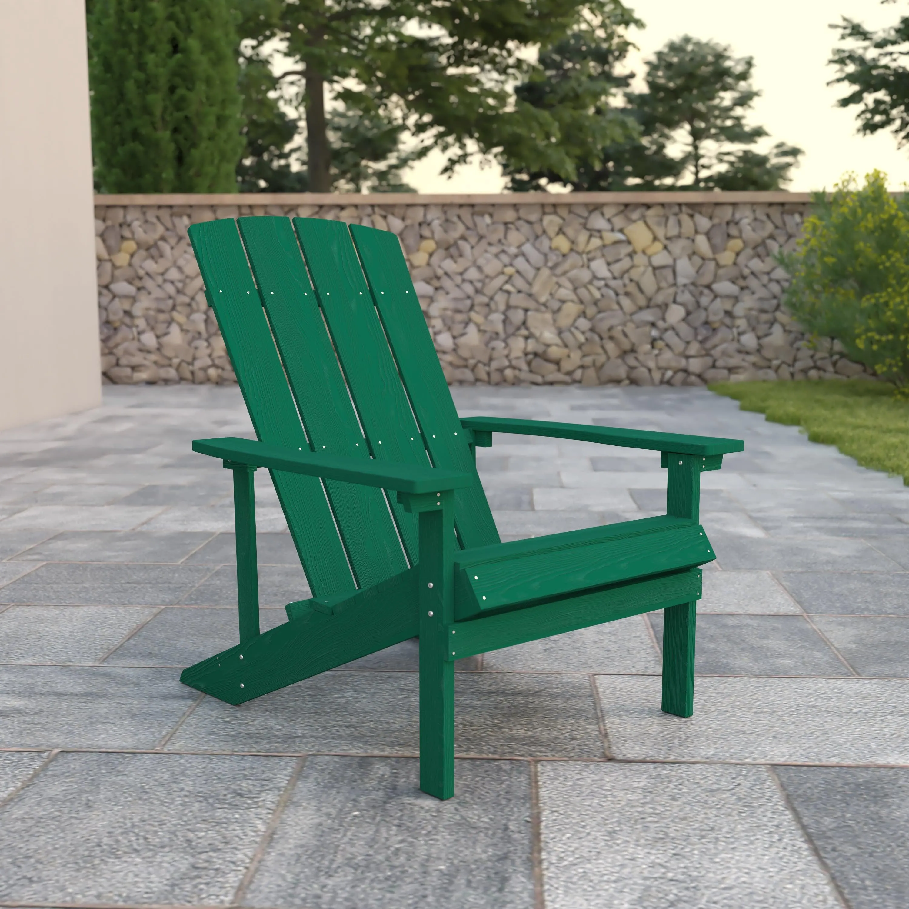 Charlestown Commercial All-Weather Poly Resin Wood Adirondack Chair