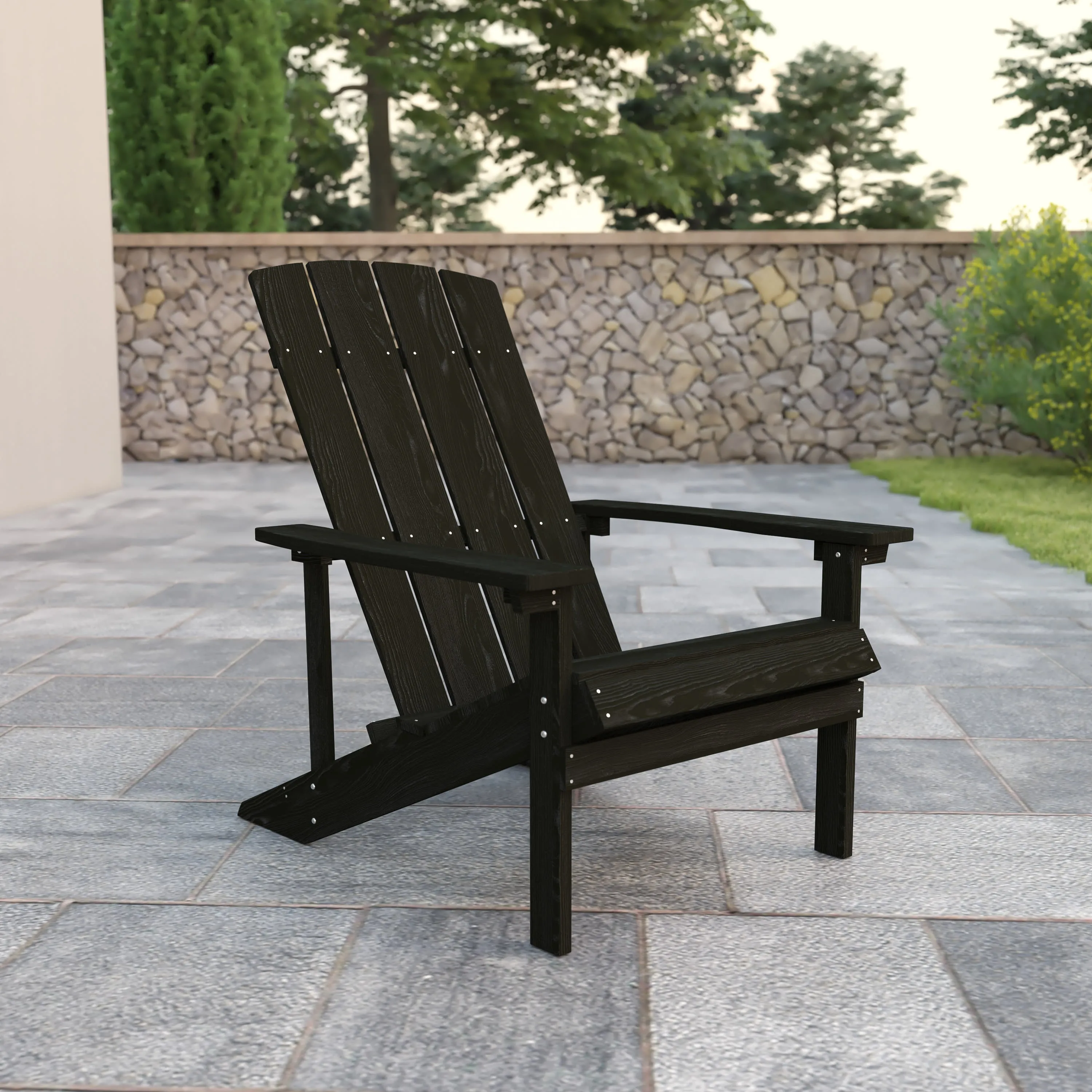 Charlestown Commercial All-Weather Poly Resin Wood Adirondack Chair