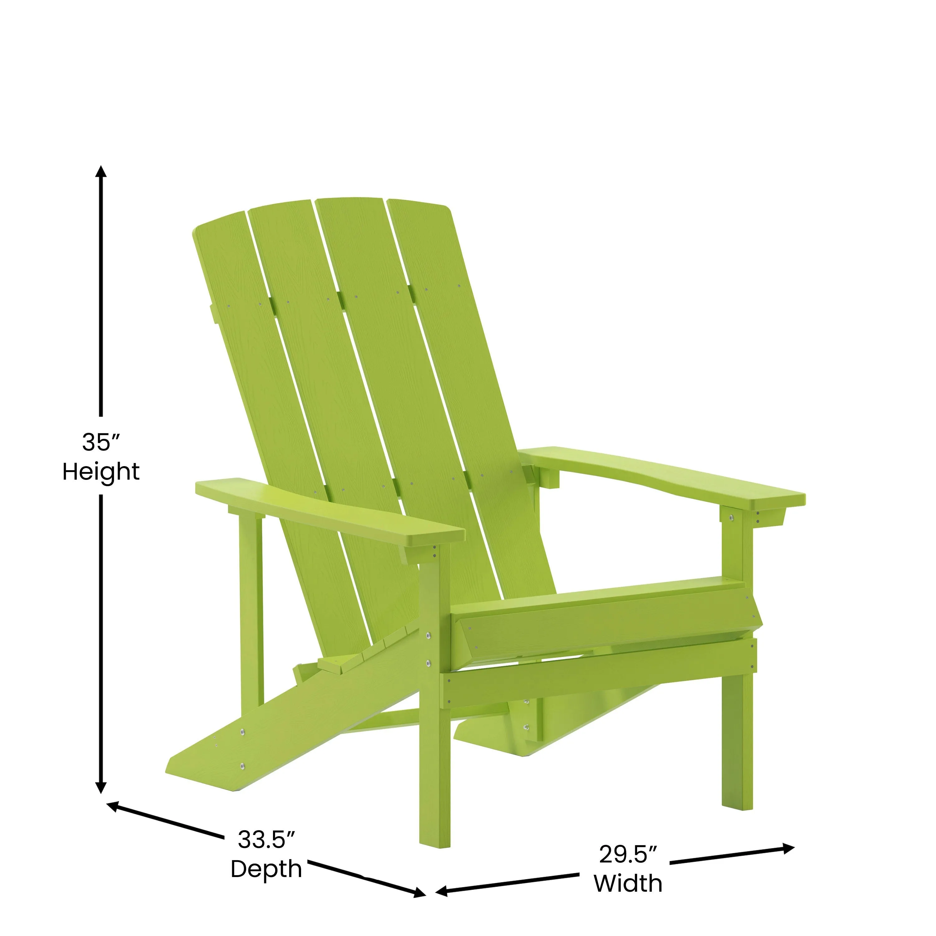 Charlestown Commercial All-Weather Poly Resin Wood Adirondack Chair