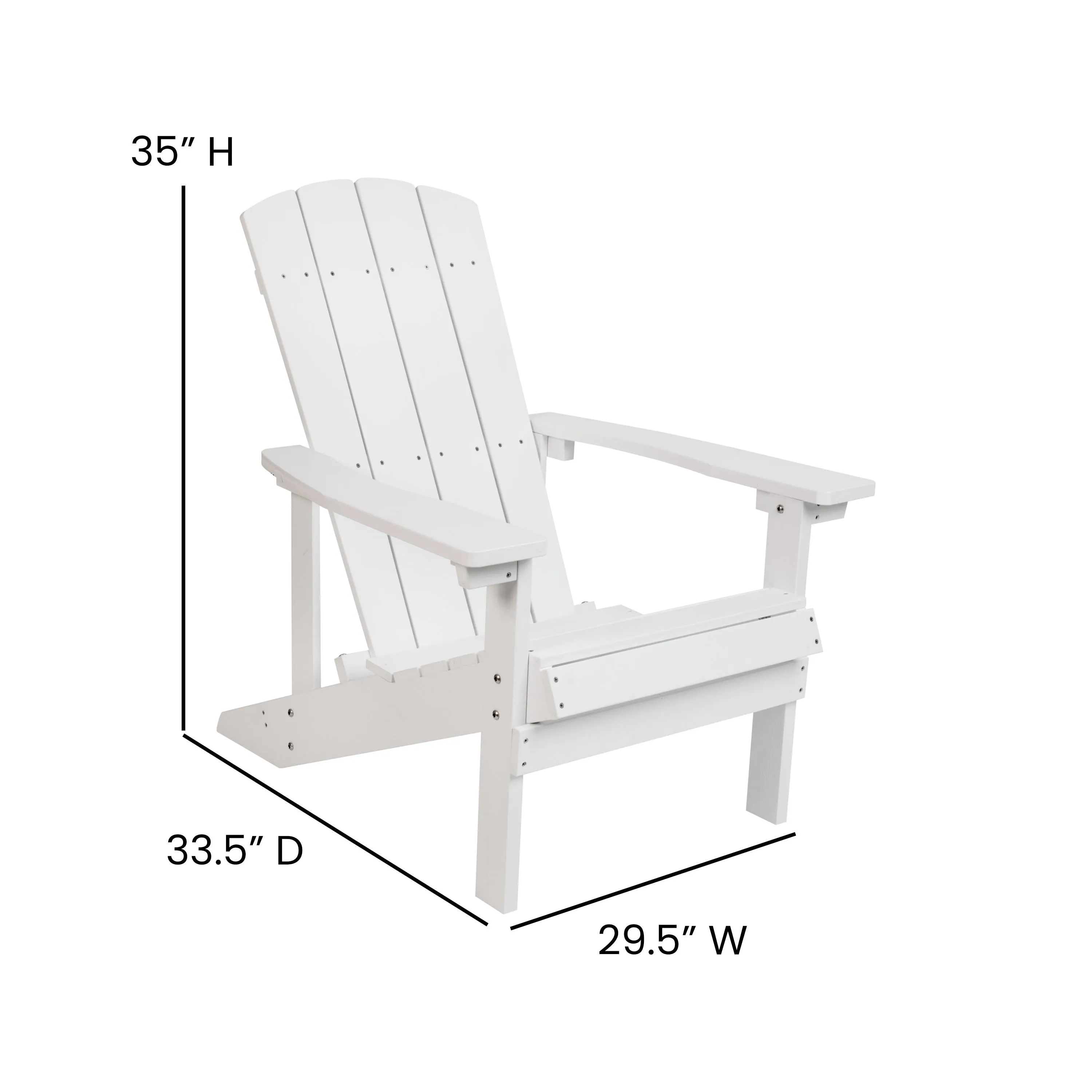 Charlestown Commercial All-Weather Poly Resin Wood Adirondack Chair