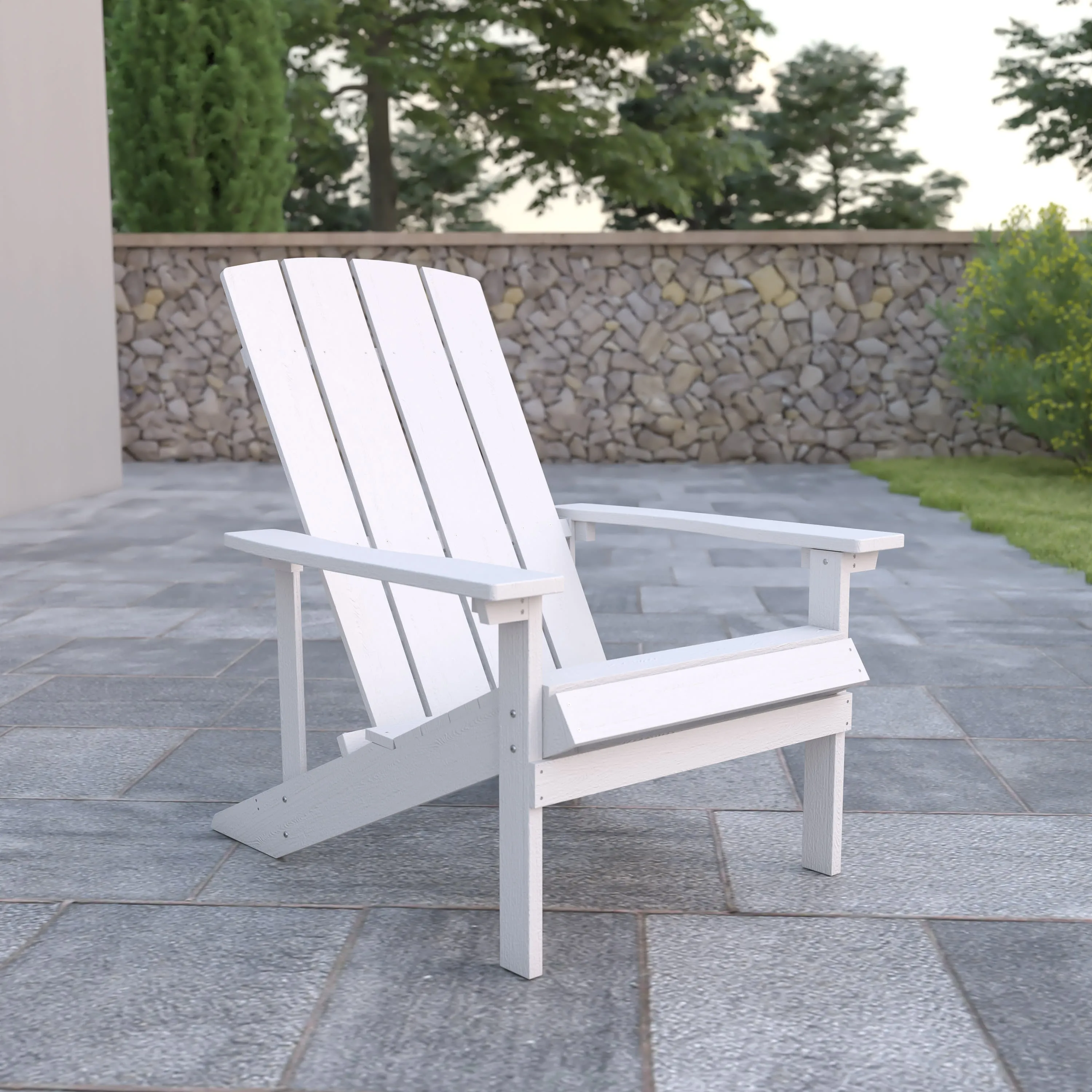 Charlestown Commercial All-Weather Poly Resin Wood Adirondack Chair