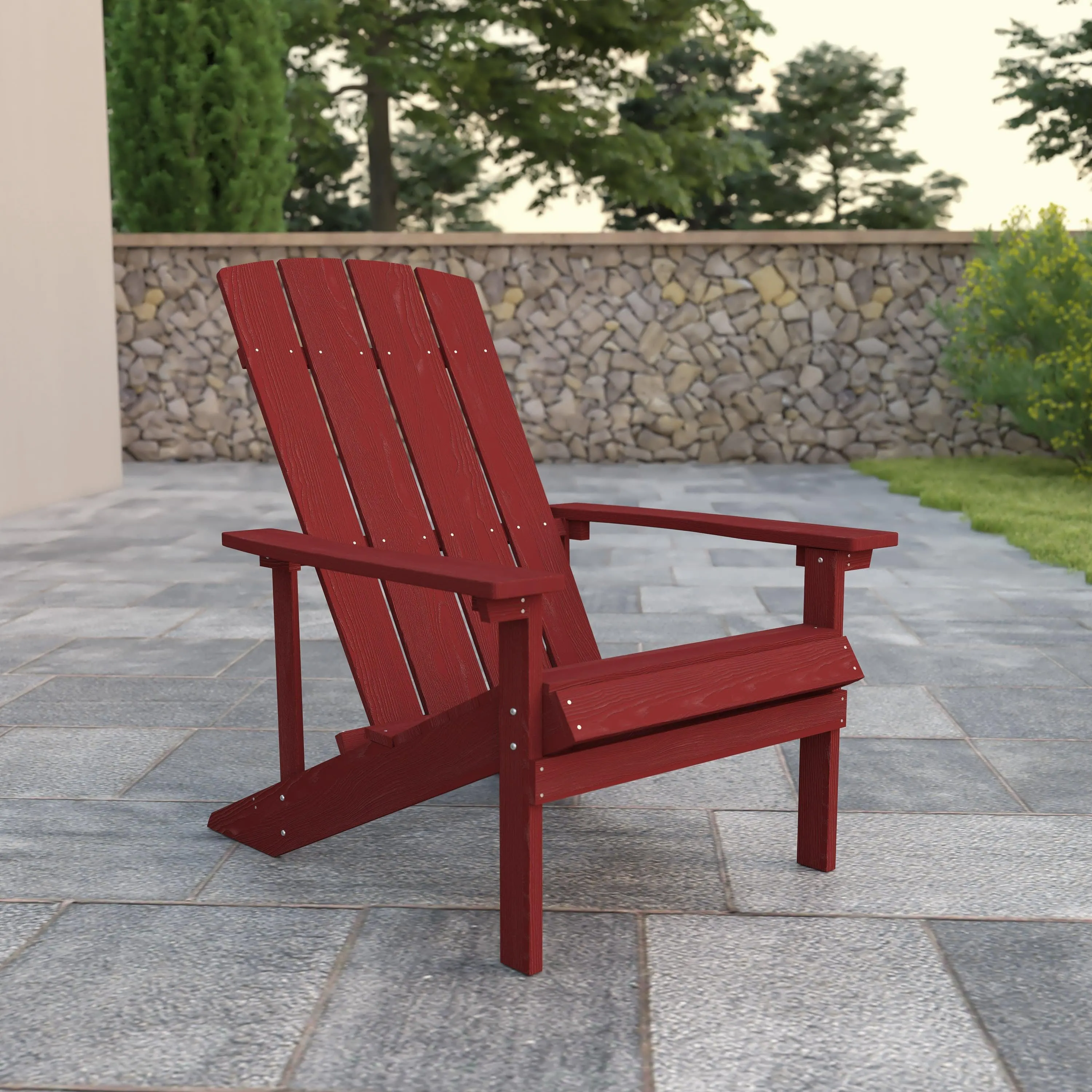 Charlestown Commercial All-Weather Poly Resin Wood Adirondack Chair