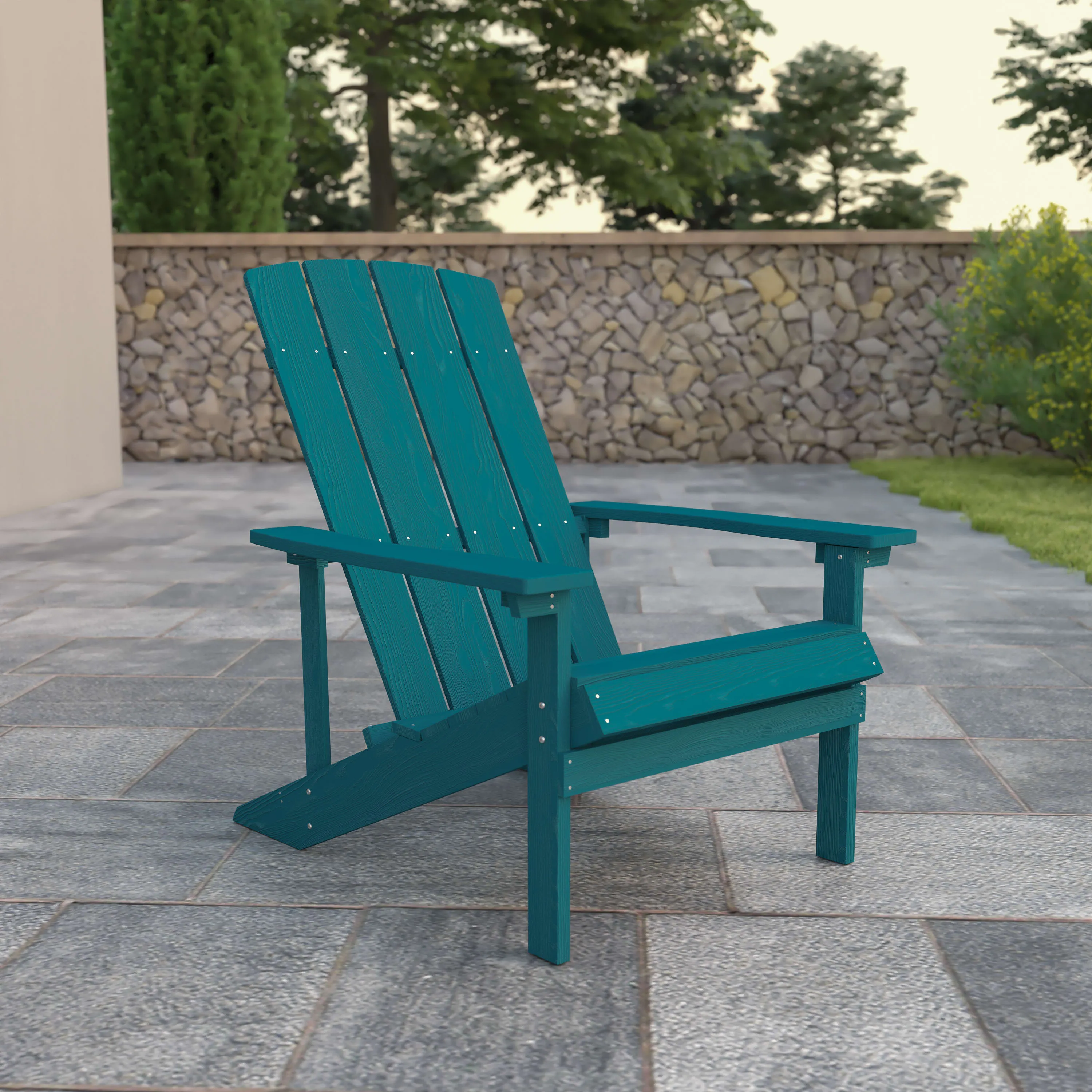 Charlestown Commercial All-Weather Poly Resin Wood Adirondack Chair