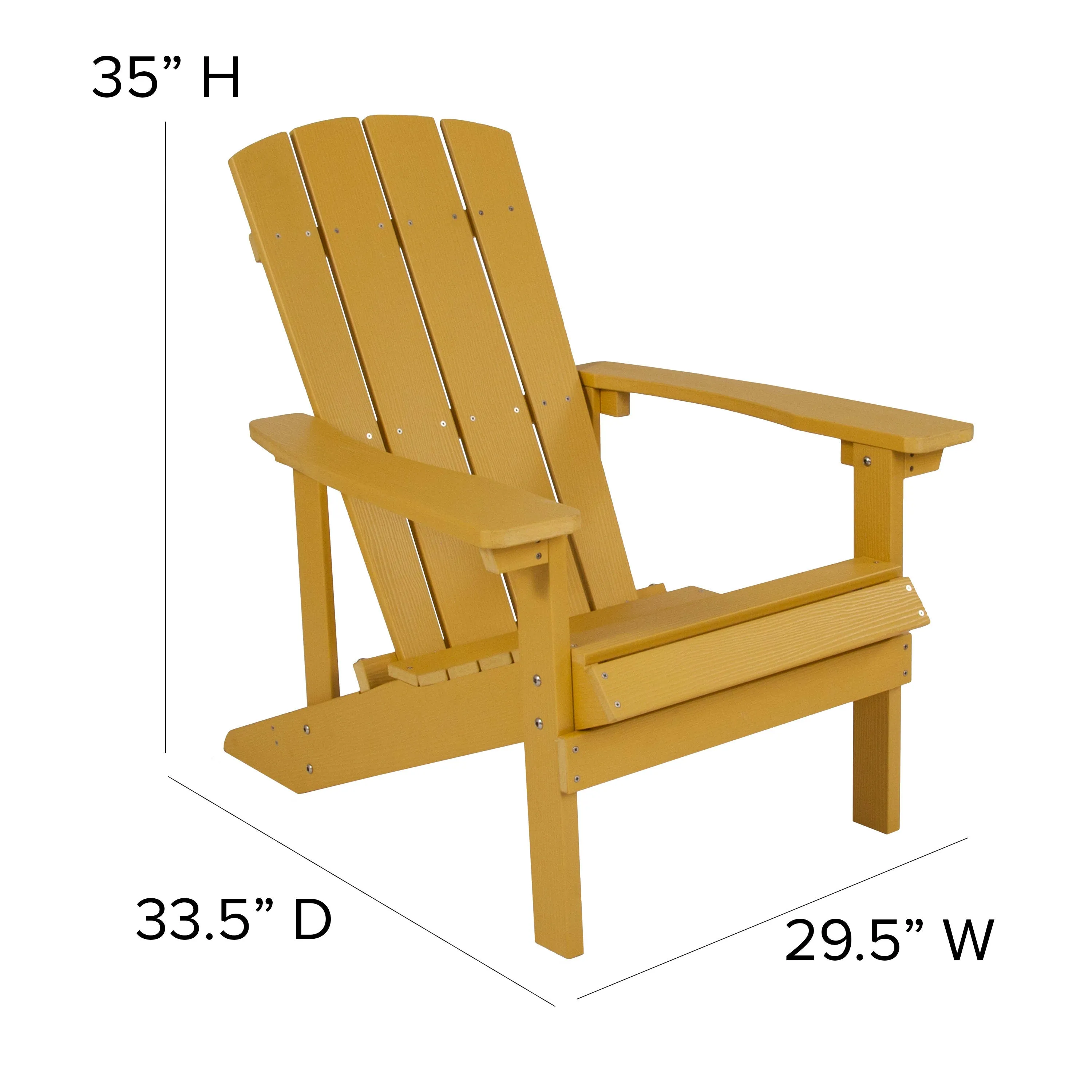 Charlestown Commercial All-Weather Poly Resin Wood Adirondack Chair