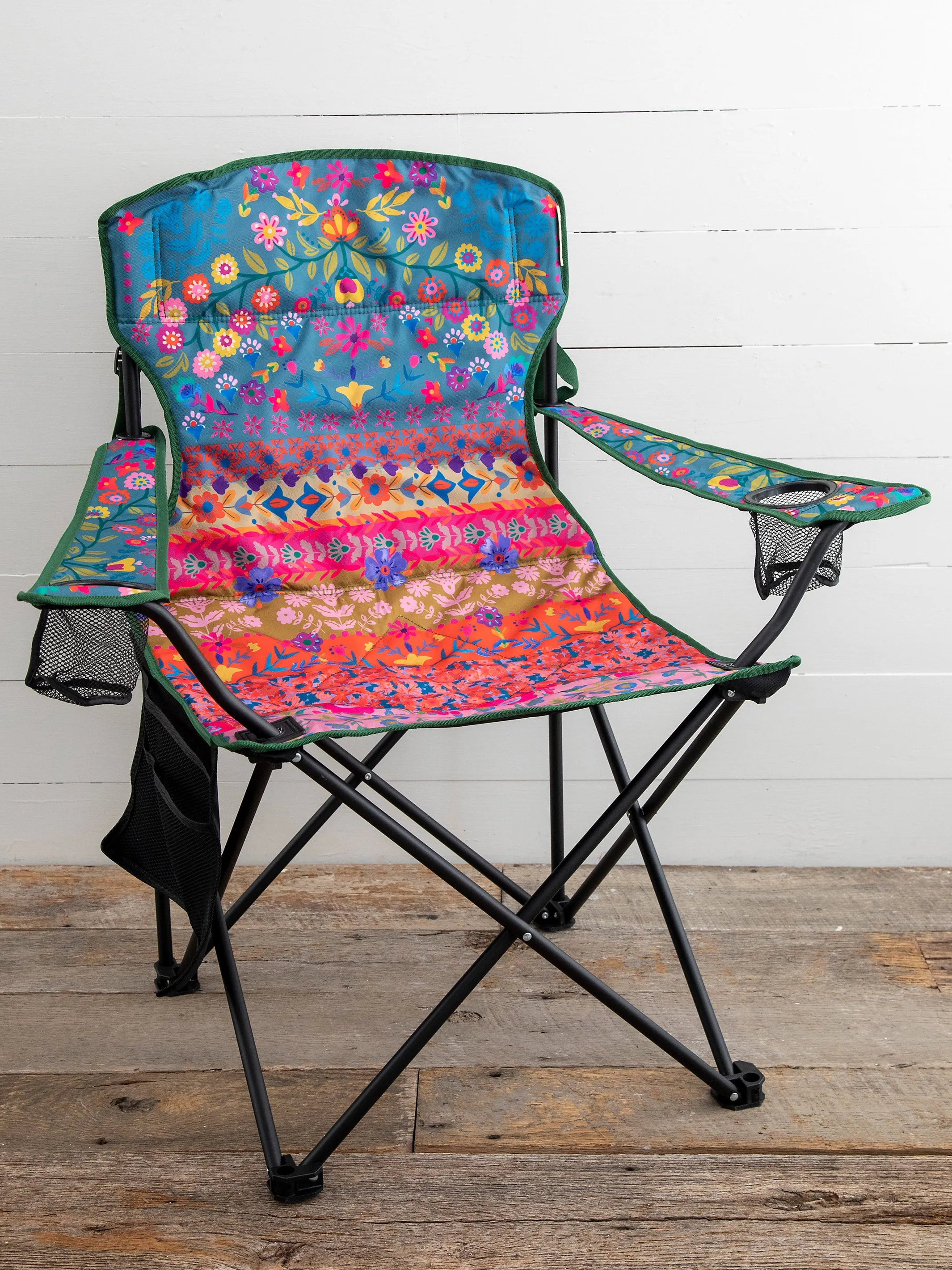 Folding Camp Chair - Folk Floral Border