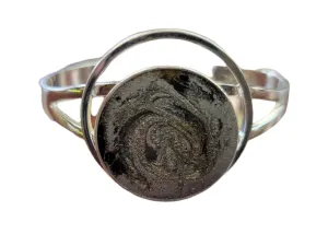 Go Gray Silver Circle Cuff Cancer Awareness Bracelet