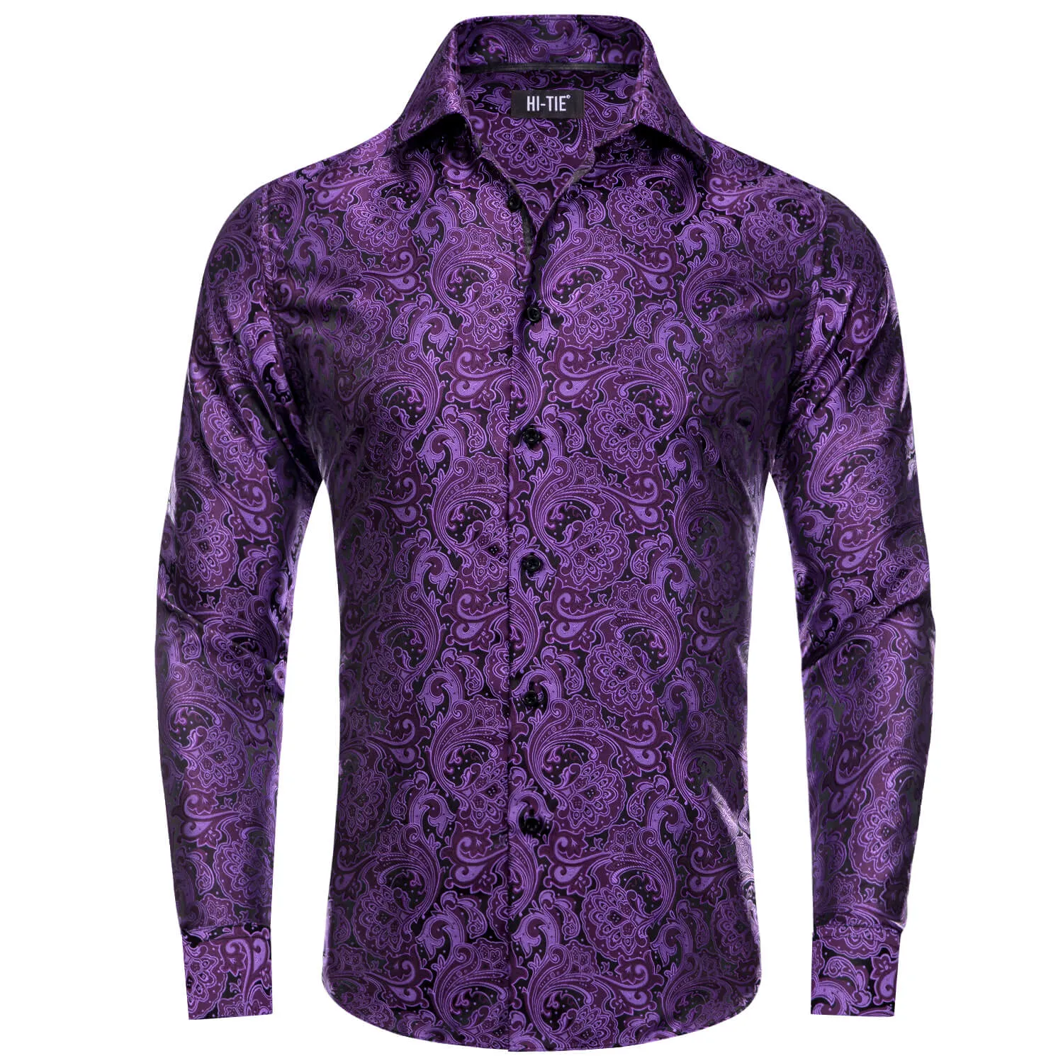 Hi-Tie Paisley Shirt Violet Purple Mens Button Down Shirt