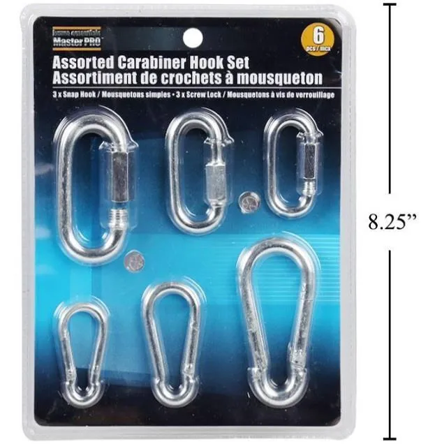 Home Essentials Assorted Carabiner Hook Set