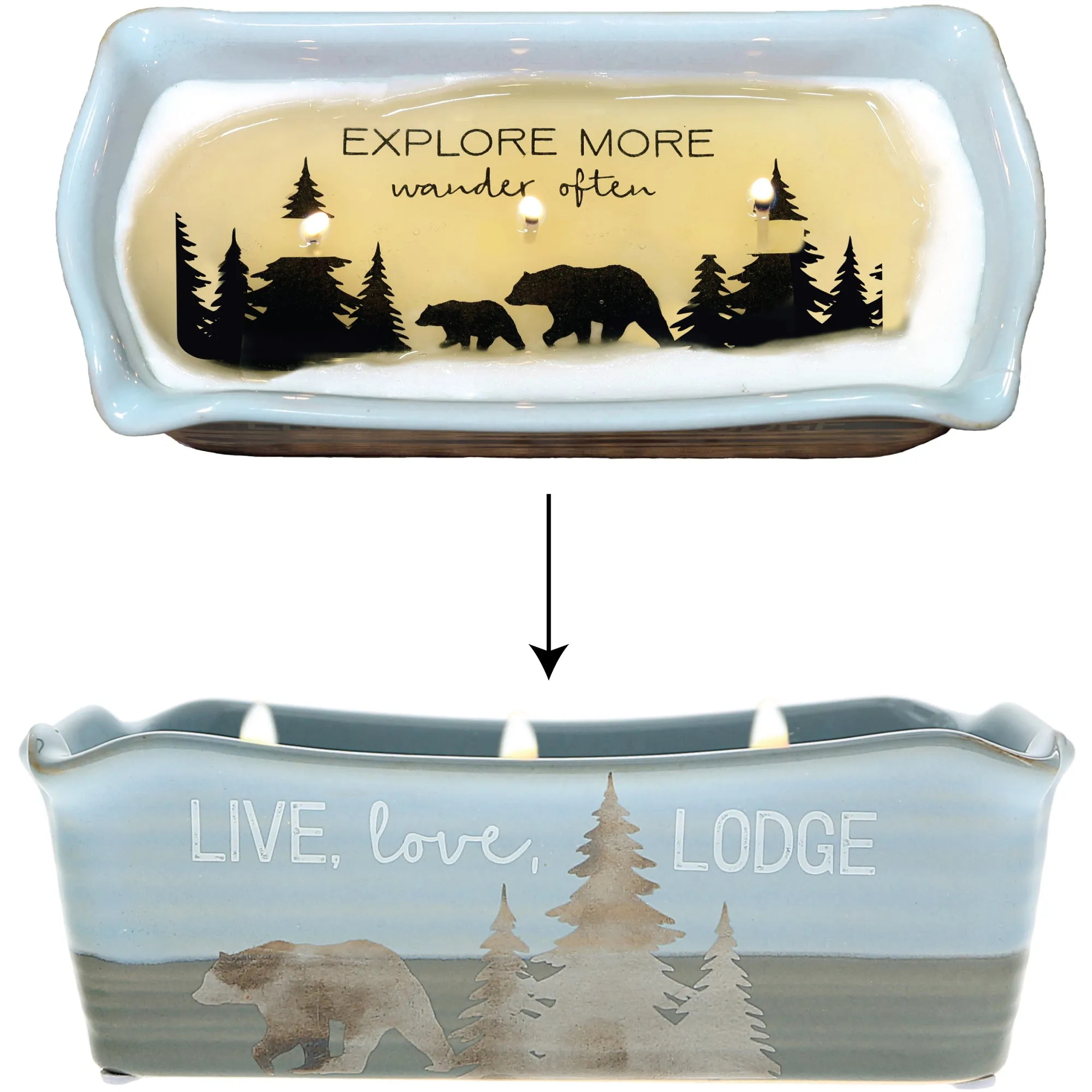 Live Love Lodge 12 oz - 100% Soy Wax Reveal, Triple Wick Candle Scent: Tranquility