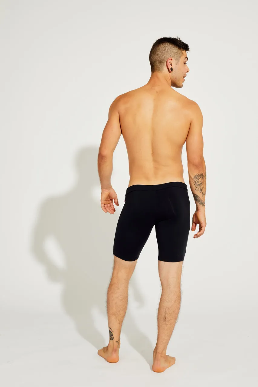 Men's Cycling Shorts, Black Supplex