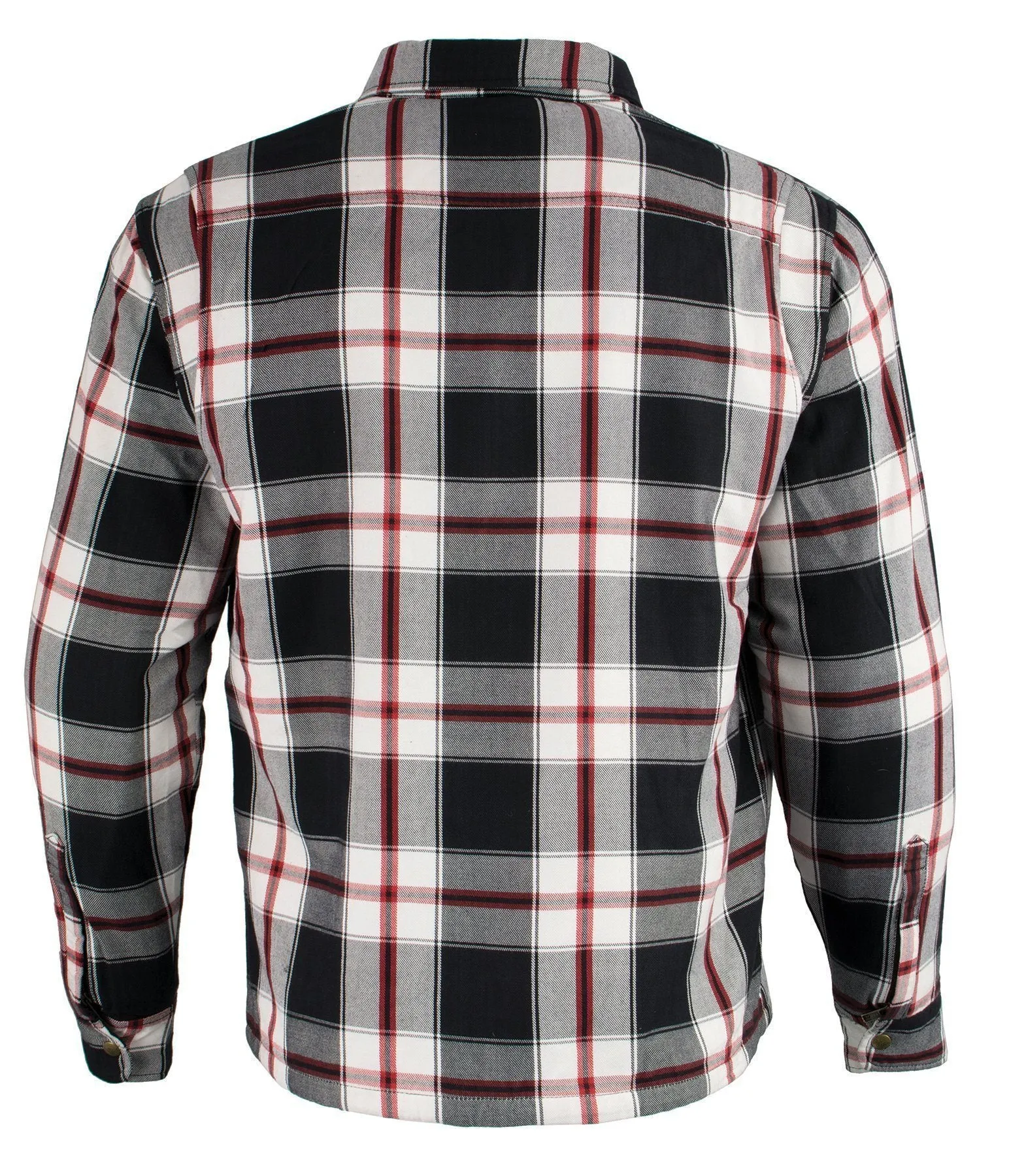 Milwaukee Leather MPM1635 Men's Plaid Flannel Biker Shirt with CE Approved Armor - Reinforced w/ Aramid Fiber