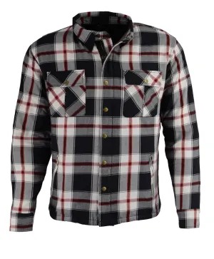 Milwaukee Leather MPM1635 Men's Plaid Flannel Biker Shirt with CE Approved Armor - Reinforced w/ Aramid Fiber