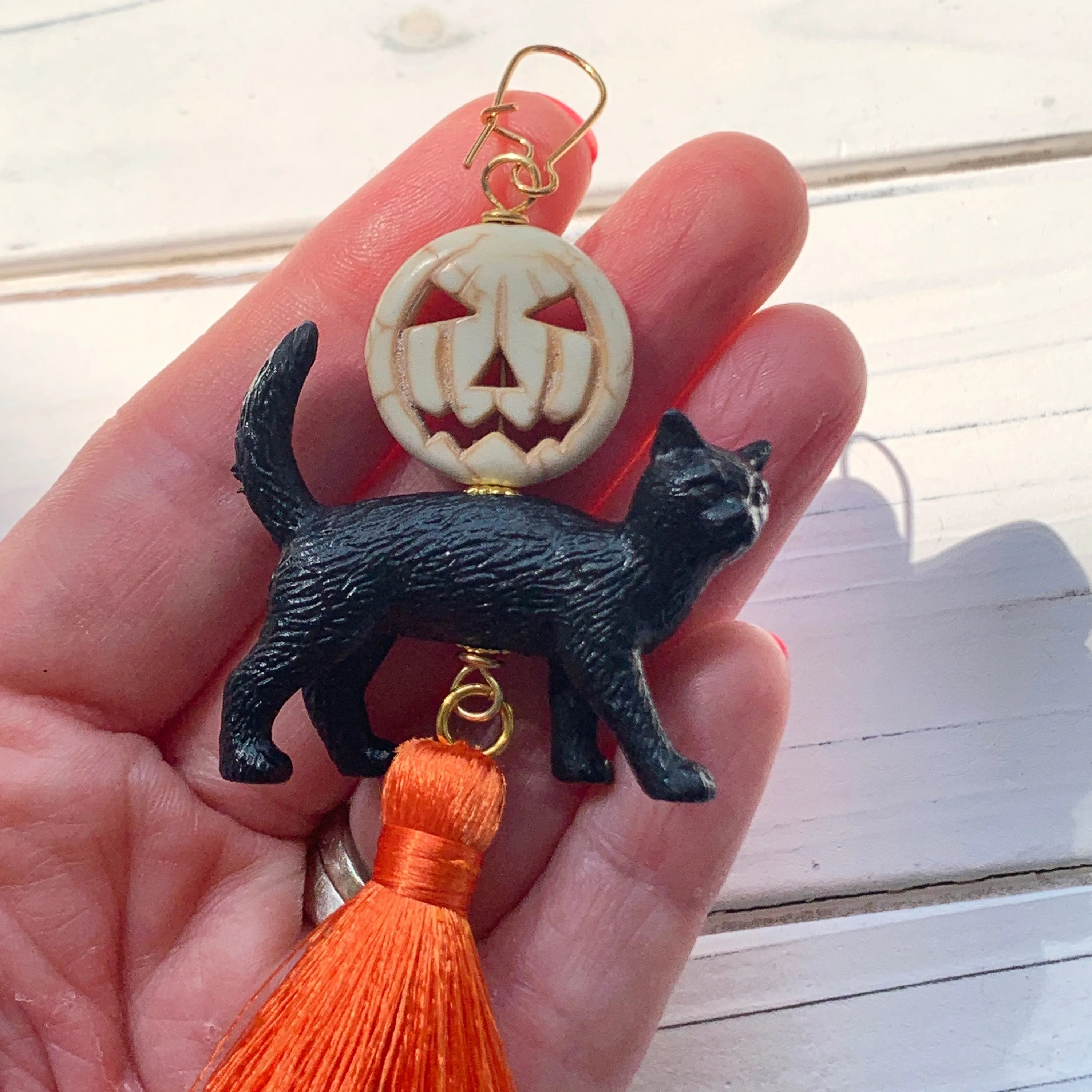 Salem The Cat Halloween Earrings