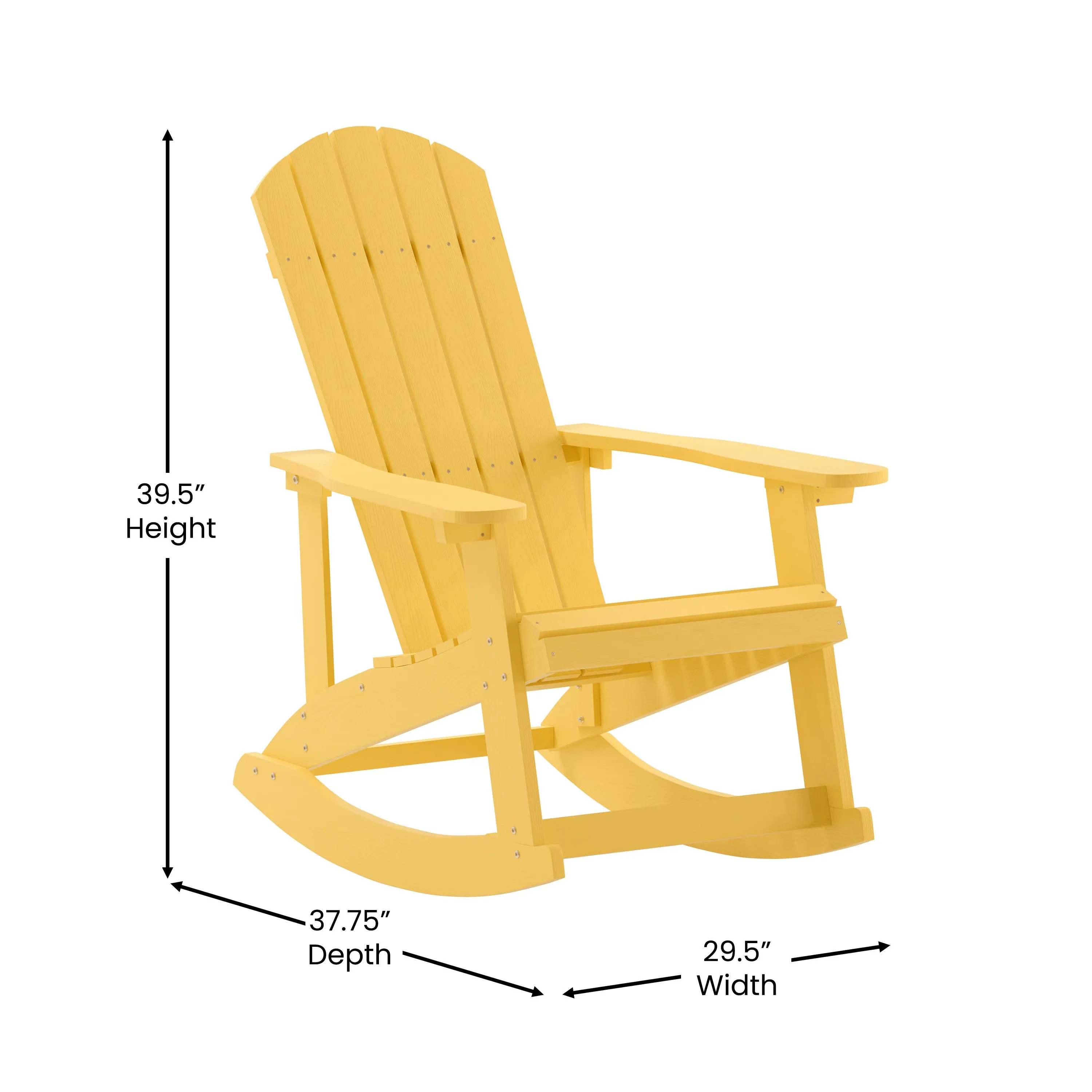 Savannah All-Weather Poly Resin Wood Adirondack Rocking Chair with Rust Resistant Stainless Steel Hardware - Set of 2