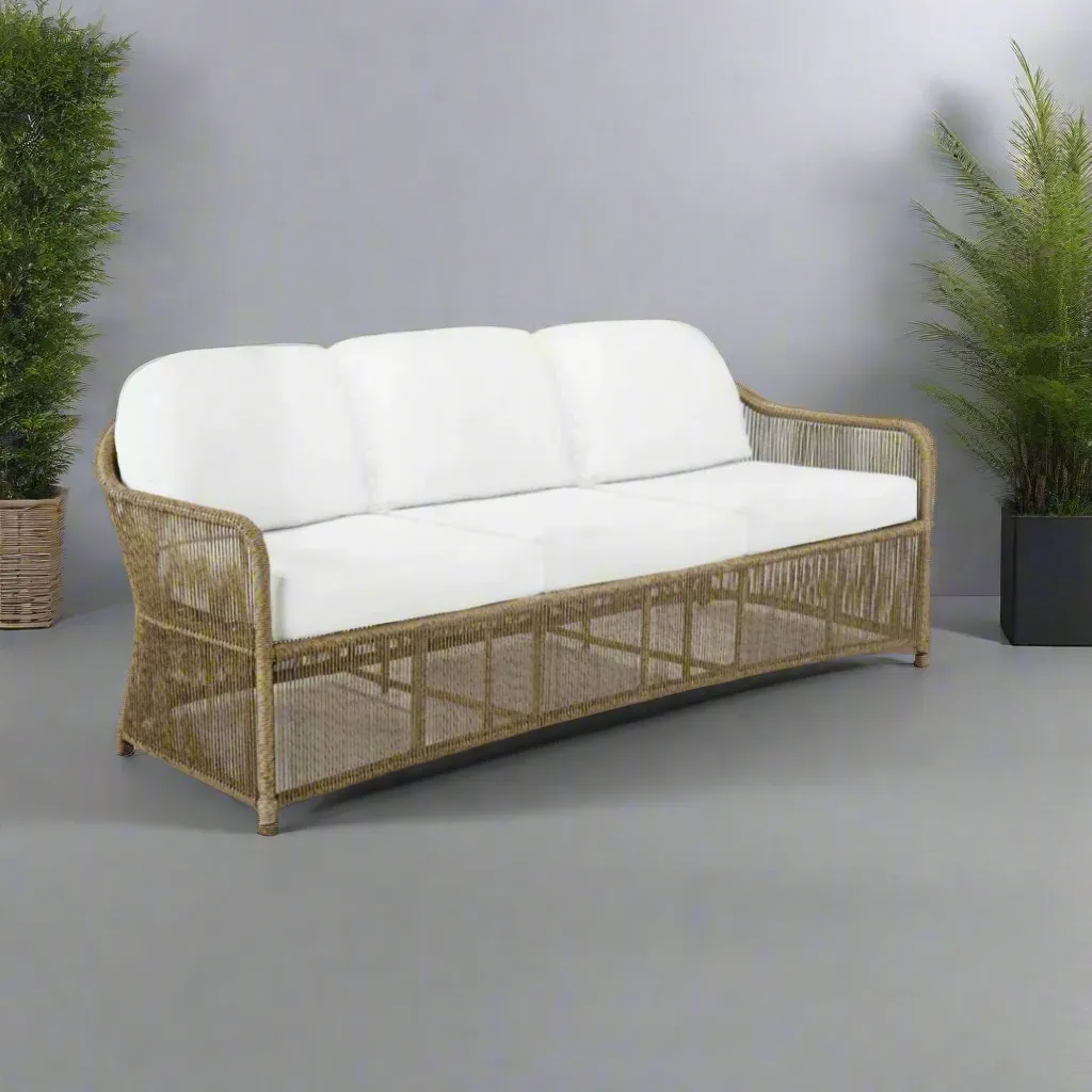 Skyline Design Calyxto Large Outdoor Sofa Set in Wild Honey Rattan Weave